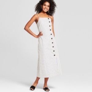 Striped Button Front Dress